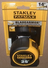 New In Package 25' Stanley Fatmax Classic Tape Measure # 33-725 Yellow/Black