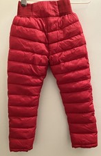 New Kids Size 10 Red Quilted Puffer Pants Insulated Snow Ski Trousers 140 padded