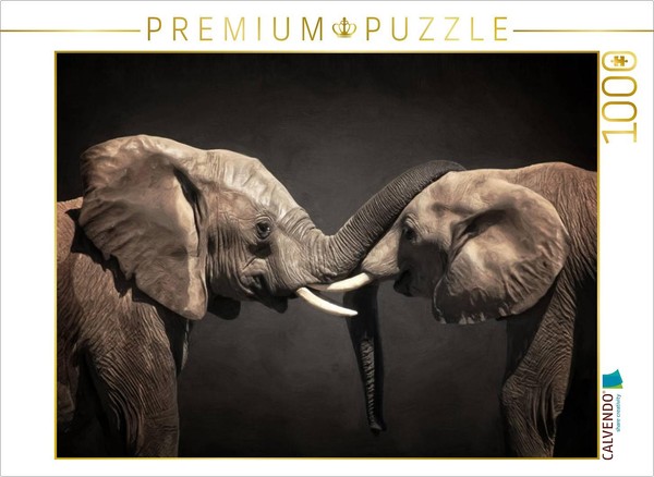 Calvendo Puzzle Two Elephants | 1000 Pieces, Finished Size 25.2 × 18.9 In (64 ×-image