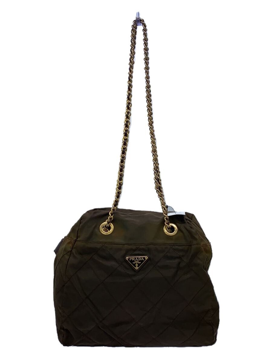 PRADA Shoulder bag Nylon Khaki