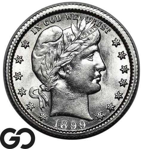 1899-O Barber Quarter, Tough This Nice, Choice BU++ Better Date, Bids: 825
