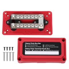 12v Terminal Ground Power Distribution Junction Block Kit Heavy Duty Bus Bar Red 12v Terminal Ground Power Distribution Junction Block Kit Heavy Duty Bus Bar Red