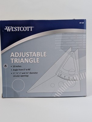 WESTCOTT AT-10 Triangle Polystyrene Transparent 10in BRAND NEW