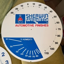 SHERWIN WILLIAMS PAINT AUTOMOTIVE JUMBO DIAL Thermometer FACE METAL SIGN 12"