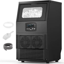 Electactic Commercial Ice Machine,66 lbs/24H Ice Maker with 21lbs Storage Capaci