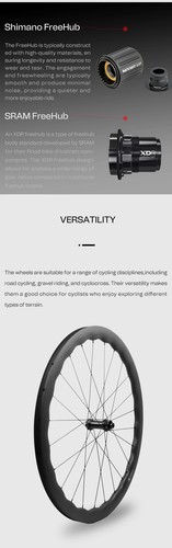 700c 6560 Carbon Road Bike Wheelset DT Ratchet Disc Brake Hub Tubeless Wheels - Picture 9 of 18