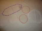 6 Vintage Doilies Hand Crochet Edges 5 Round 1 Oblong Assorted Sizes