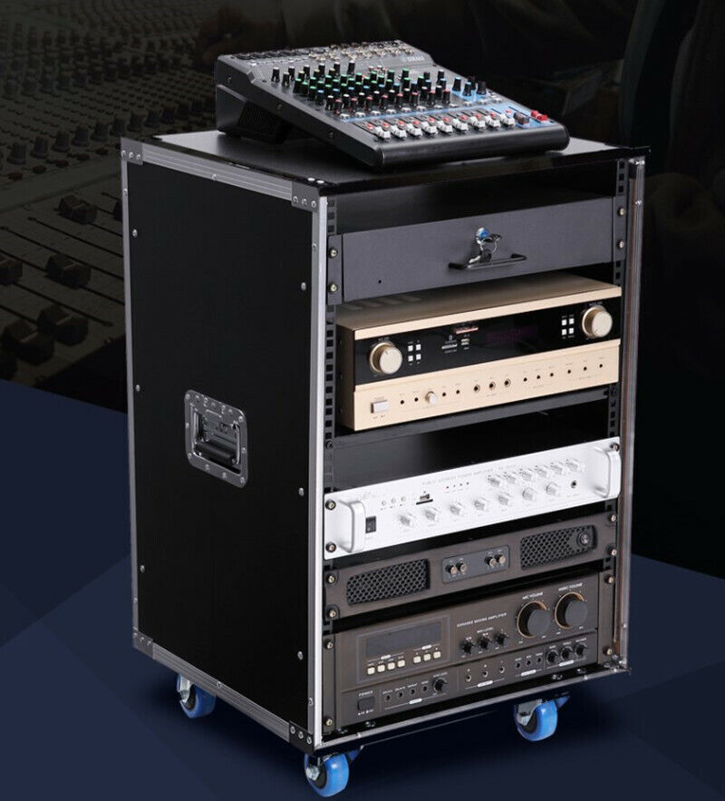 Av Millwork Rack 16u Av Rack Case With Wheels, Metal Studio Rack Cabinet, Built-in ...