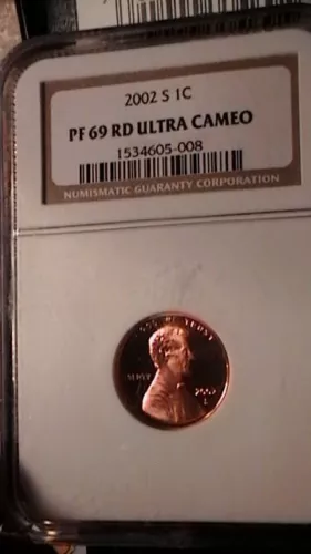 BEAUTIFUL 2002-S NGC PF 69 ULTRA CAMEO BLAZING RED LINCOLN CENT!  113B6