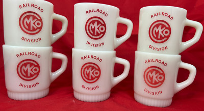 Morrison Knudsen Diesellok Eisenbahn Fire King Kaffeetasse Boise Idaho Set