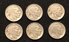 Six Indian Head Buffalo Nickel Five Cents 1935-P