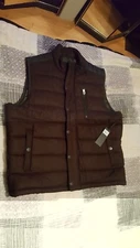 NWT $140-Mens Marc Anthony Black Quilted Heavy Puffer Wool Blend Winter Vest-XL