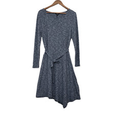 Simply Vera By Vera Wang Gray Asymmetrical Dress Long Sleeve Soft Stretch SZ M