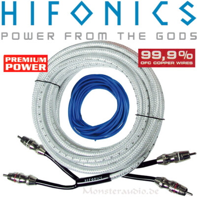 Hifonics OFC Cinchkabel 5m 3-fach geschirmt Kupfer 5 Meter Audio-Cinch HFP5-RCA 