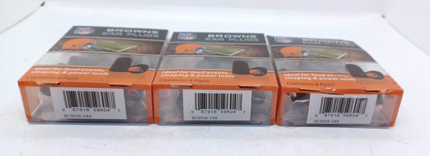 New 3 Packs NFL Cleveland Browns Ear Plugs 18 Pairs Noise Reduction eBay