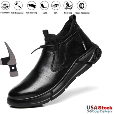 Mens Waterproof Work Boots Steel Toe Safety Shoes Indestructible Non Slip Boots