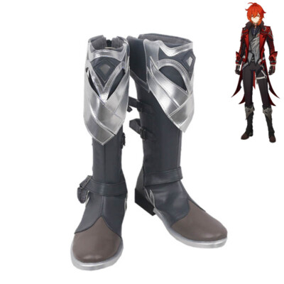 Genshin Impact Red Dead of Night Diluc Shoes Cosplay Men Boots