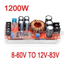 1200W 20A DC Converter Boost Car Step-up Power Supply Module 8-60V to 12-83V