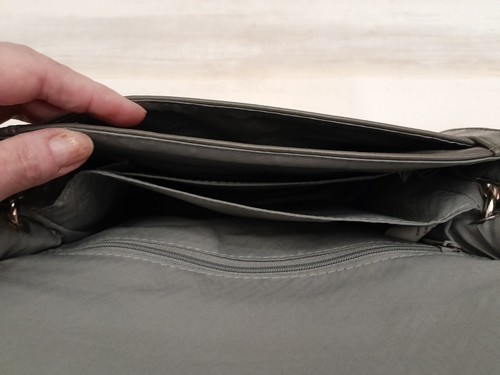 Rosetti Gray Faux Leather Crossbody Purse Handbag Chain Detail NEW - Picture 13 of 13