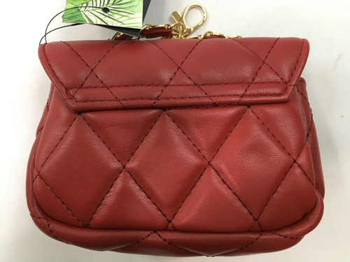Badgley Mischka Purse Burgundy Quilted Mini Chain Vegan Crossbody - MSRP $49 - Picture 4 of 11