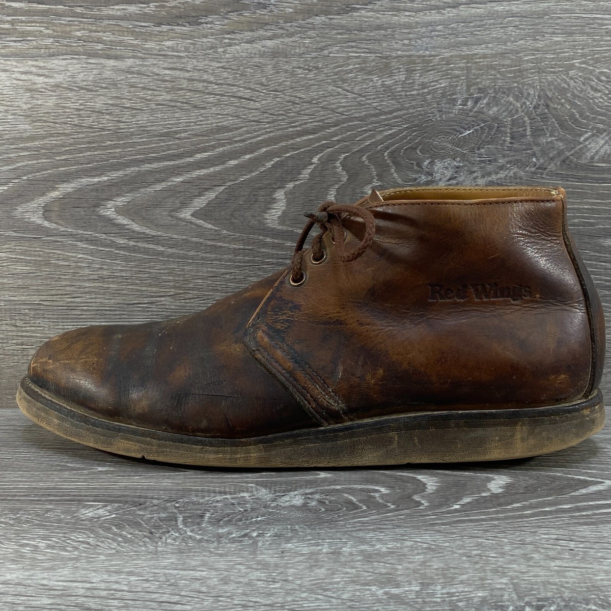 Red Wing 595 Chukka Leather Lace Up Work Boots Mens 10 D Red Wing Excellent Red Wing 595 Traction Tred Chukka Boot  main image 4
