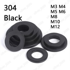 Black 304 Stainless Steel Flat Washers Insulation M3 M4 M5 M6 M8 M10 M12
