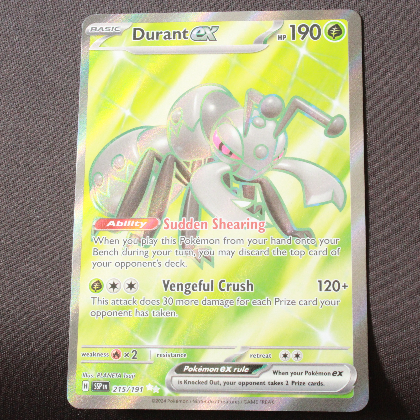 Durant ex SV08: Surging Sparks Pokemon Ultra Rare Holofoil  215/191 NM