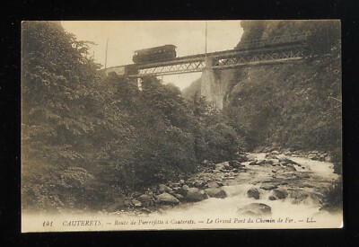 1900s Le Pont du Chemin de Fer Route de Pierrefitte Tram Cauterets France PC