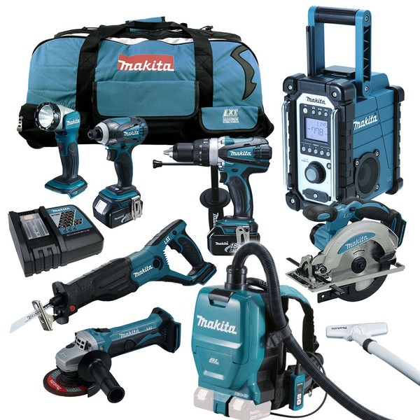 Makita DVC260Z Akku Rucksacksauger Im 12Tlg. 18V Akku Combo Kit Inkl. DHP458 +++-image