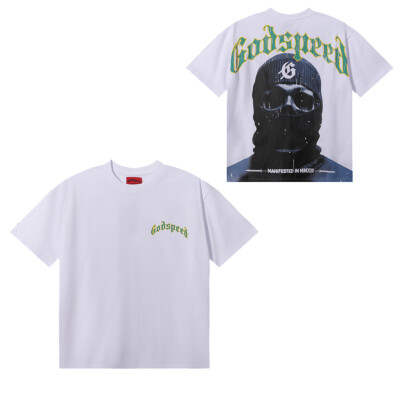 Godspeed スカルデザイン Tシャツ Godspeed Graphic T-Shirt, Skull Design, Cream Color, Short
