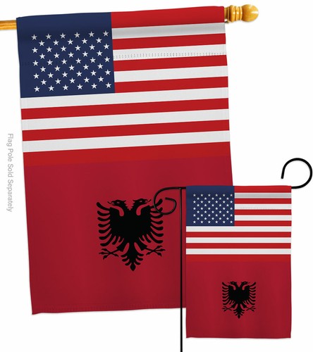 Bandera de jardín de amistad regional de Albania Estados Unidos decoración patio casa banner - Imagen 4 de 19