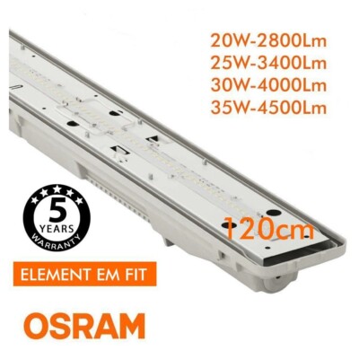 V-TAC LED-Feuchtraum-Wannenleuchte, 36W, 4320lm, 4000K, 1200mm, 4 Stk