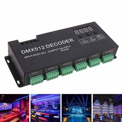 24 Kanal DMX Decoder RGBW DMX512 Controller Led Decoder Dimmer Mit