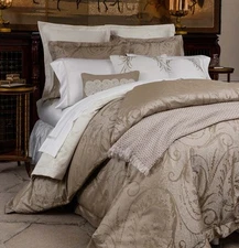 Sferra Ambra Euro Continental Pillow Sham Sable Egyptian Cotton Silk Sateen New