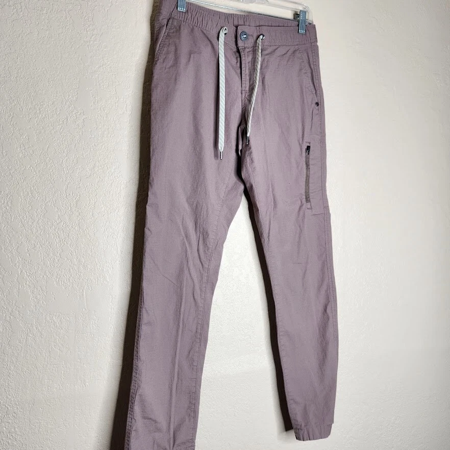 vuori ripstop cotton stretch drawstring straight leg pants
