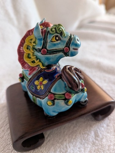 Antique Chinese Sancai Kangxi Porcelain Small Horse Statue Figure RARE Stamped - Picture 6 of 8