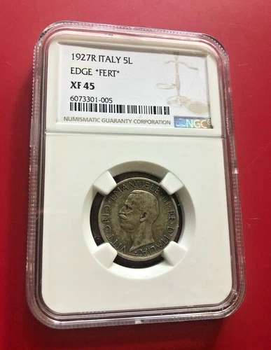 1927 R ITALY 5L EDGE FERT NGC XF 45