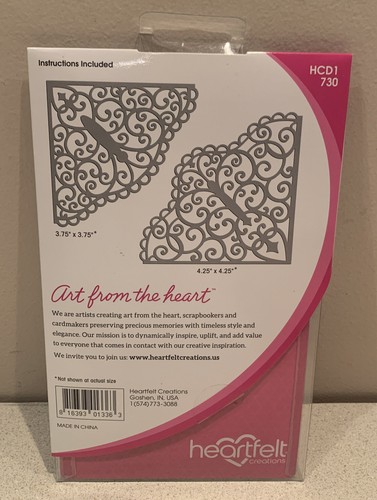 Heartfelt Creations Decorative Butterfly Corner Craft Dies HCD1-730 2 Pieces NEW - Picture 2 of 4