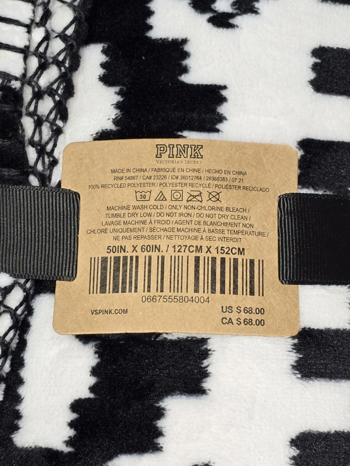 Manta Sherpa Victoria’s Secret Rosa Mujer’s Fair Isle Patrón Nueva Foto 3 de 4