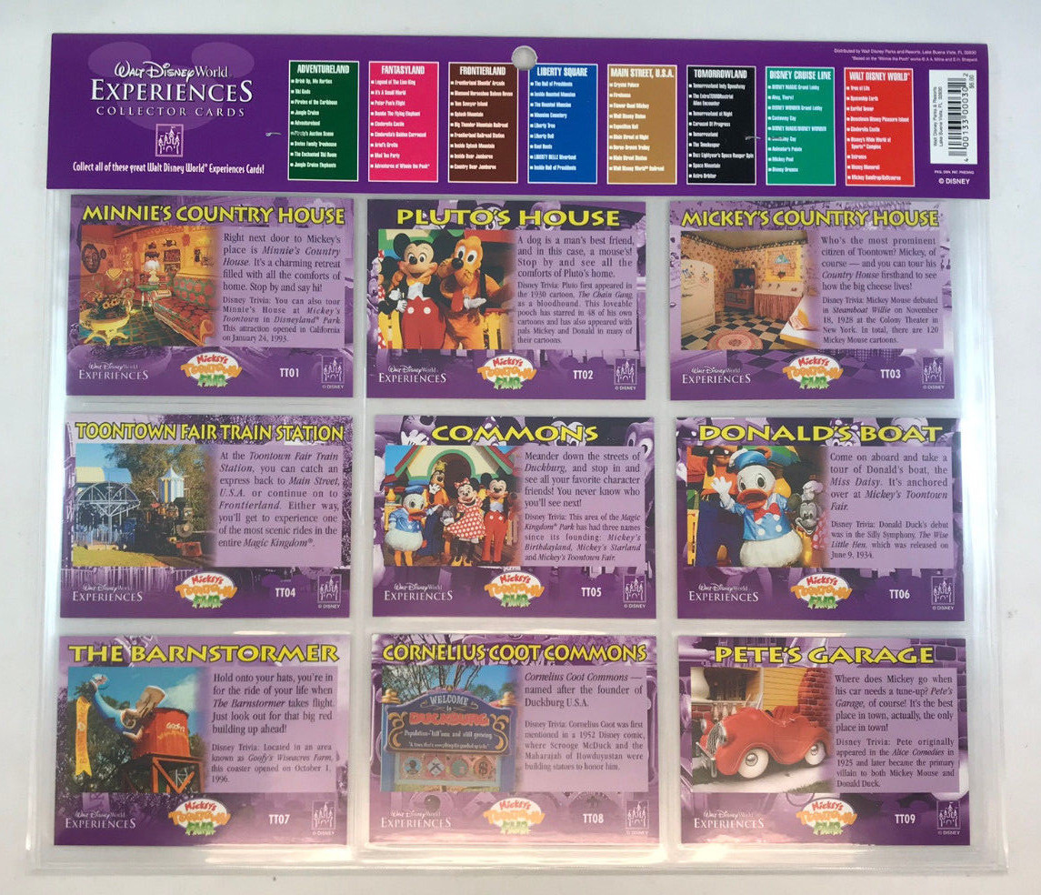 WALT DISNEY WORLD Experiences Collector Card Set MICKEYS TOONTOWN
