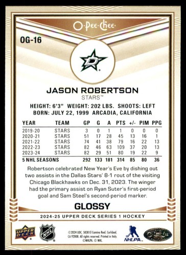 2024-25 UD UPPER DECK SERIES 1 & 2 HOCKEY O-PEE-CHEE GLOSSY CARDS *U-Pick List* - Picture 30 of 110