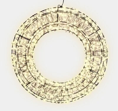 ST HELENS HOMES AND GARDEN Xmas Haus Christmas Pre Lit Micro LED Wreath with 10% Twinkling LED's 5m Lead