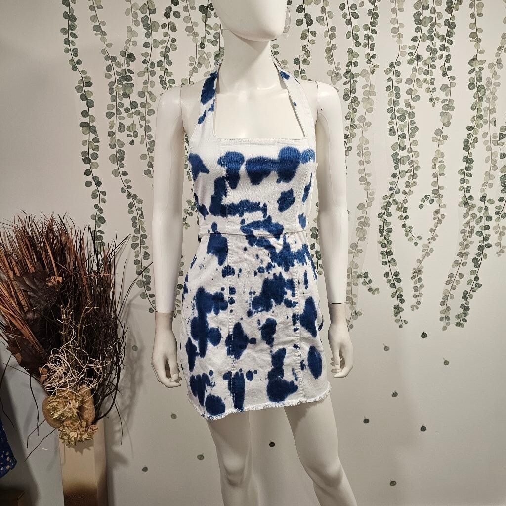 show me your mumu duncan halter dress Duncan Halter Dress ~ Indigo Tie Dye
