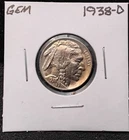 1938-D BUFFALO NICKEL - GEM - FROM ORIGINAL ROLL - RL1