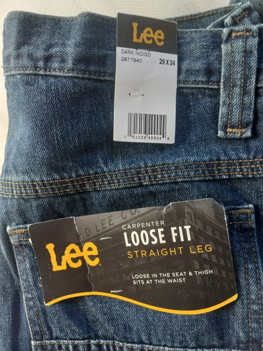★LEE★ Oversized fit cargo denim pants indigo medium LE2501 Lee Men's 29x34 Straight Leg Loose Fit Cargo Carpenter 100
