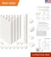 Durable PVC Line Set Cover Kit 3" W 16.1Ft L - Comprehensive Installation Sol...