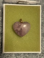 Heart-Shaped Amethyst Gemstone Pendant Purple Stone Jewelry