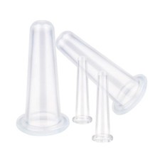Xinjincang 4Pcs Massage Cupping Set Silicone Mini Facial Cups Transparent