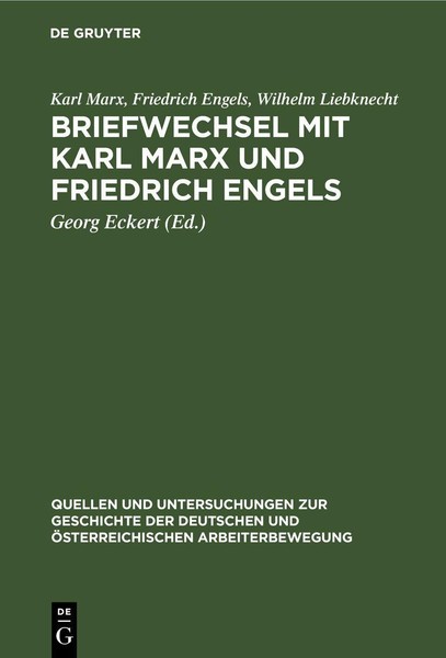 Briefwechsel Mit Karl Marx Und Friedrich Engels Karl Marx-image