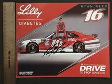 Ryan Reed LILLY / NASCAR Signed Auto 8x10 Card Photo Promo DOUBLESIDED #16